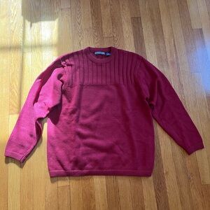 Vintage Express Structure Red Crew Neck Sweater Medium